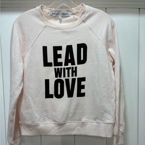 Rebecca Minkoff Lead With Love Blush Pink/Black Crew Neck Sweatshirt Small